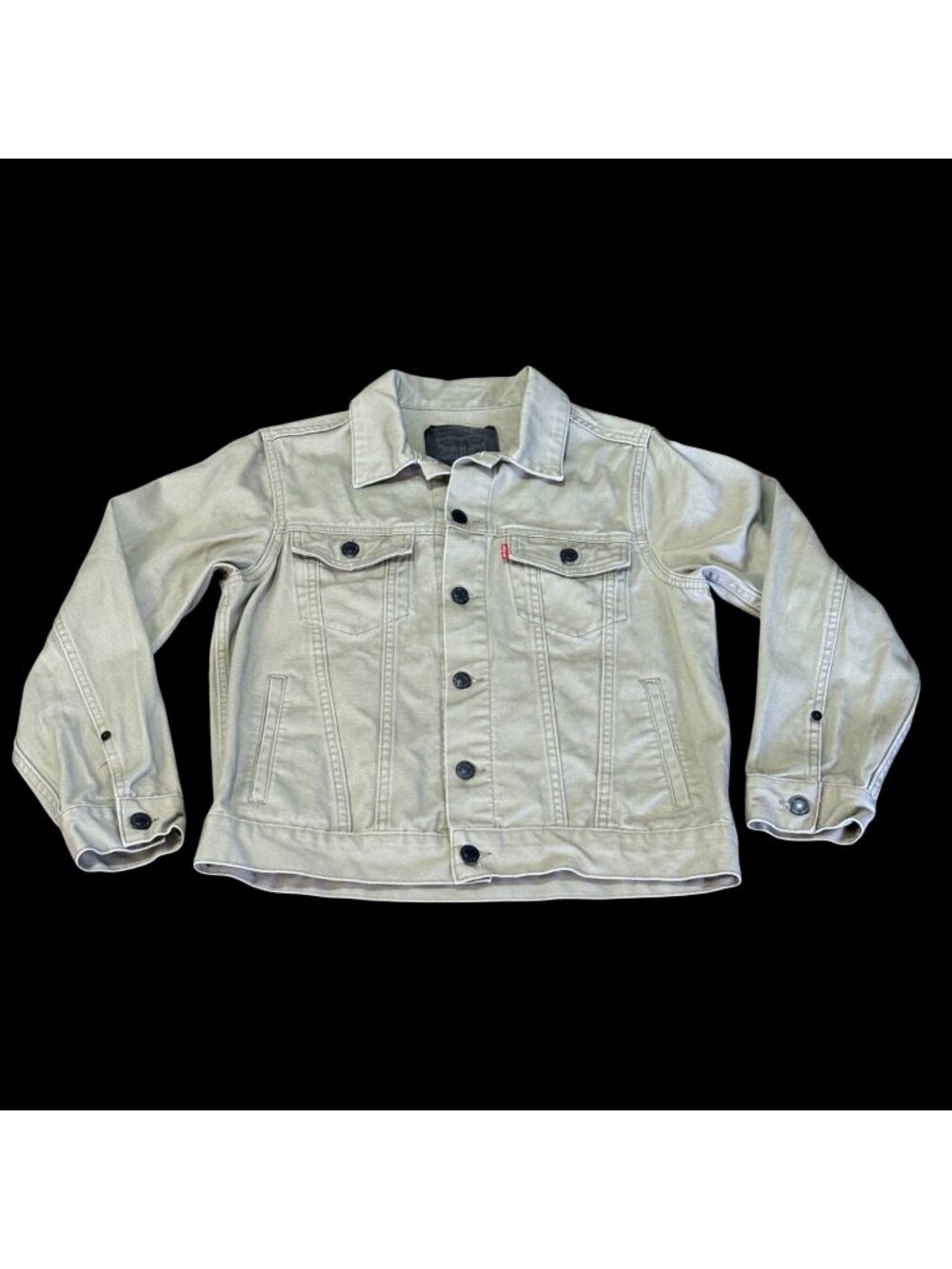 Levis Kids Green Denim Jacket L 12-13 Yrs Youth Button-Up Casual Outerwear